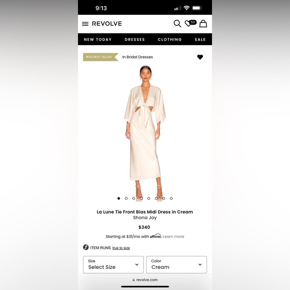 Shona Joy Elegant Cream Tie-Front Midi Dress - Picture 14 of 16